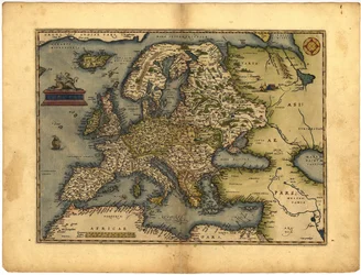 Map of Europe by Abraham Ortelius